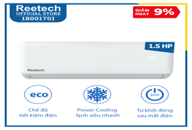 Máy lạnh Reetech Inverter 1.5 HP RTV12-TC-BI